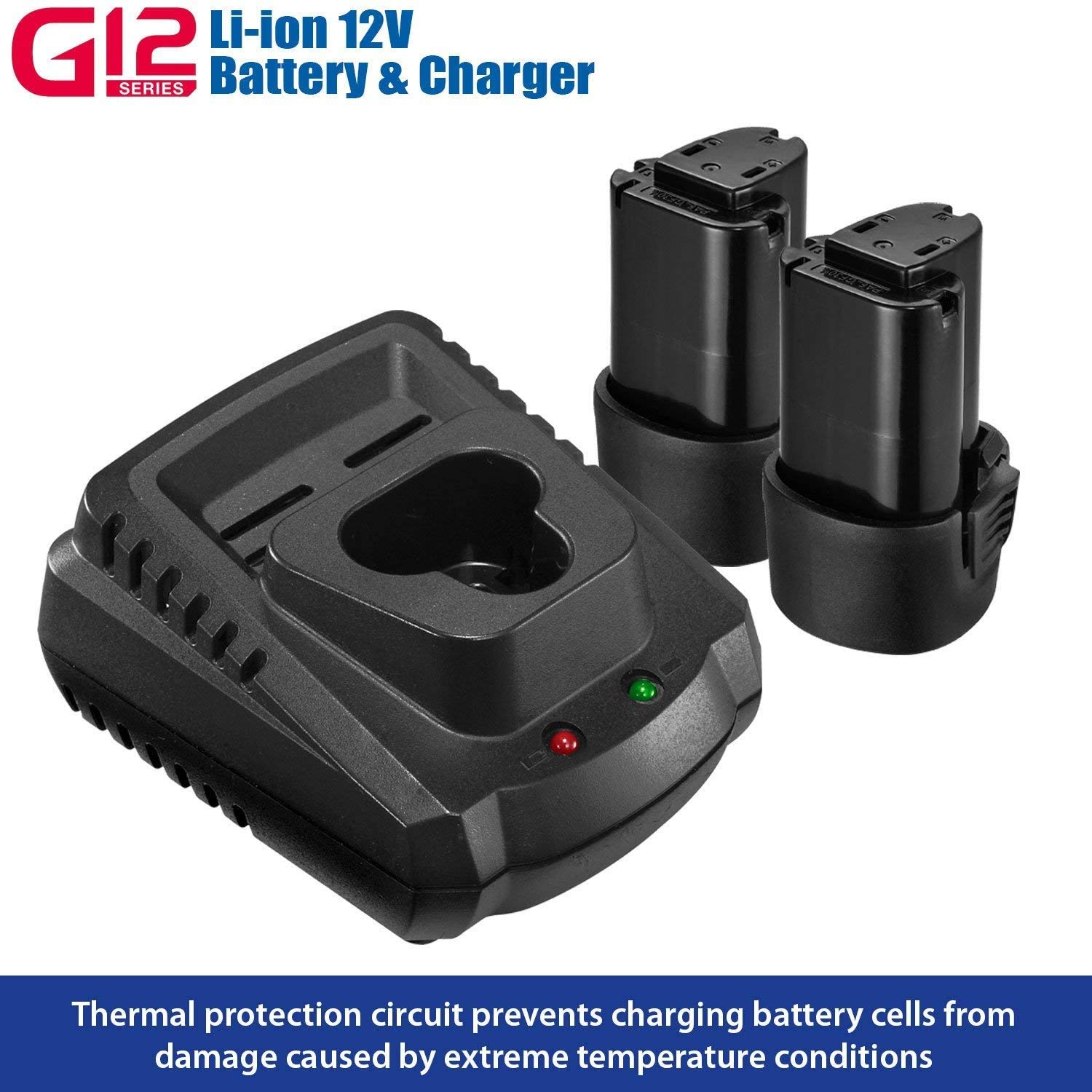 ACDelco 3/8 Power Impact Wrench 90ft-lbs, 3100 RPM, LED Light Cordless Li-ion 12V Max Compact Tool, Kit, Charger, G12 Series ARI12104 - Image 3