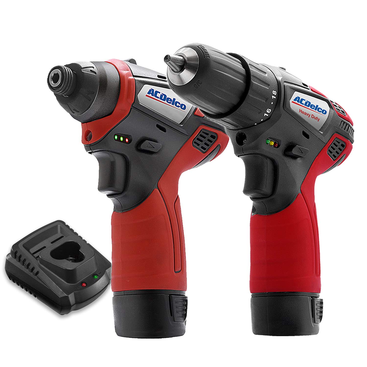 ACDelco ARI12105-K5 G12 Series 12V Cordless Li-ion 3/8” 2-Speed Drill Driver & ¼” Impact Driver Combo Tool Kit