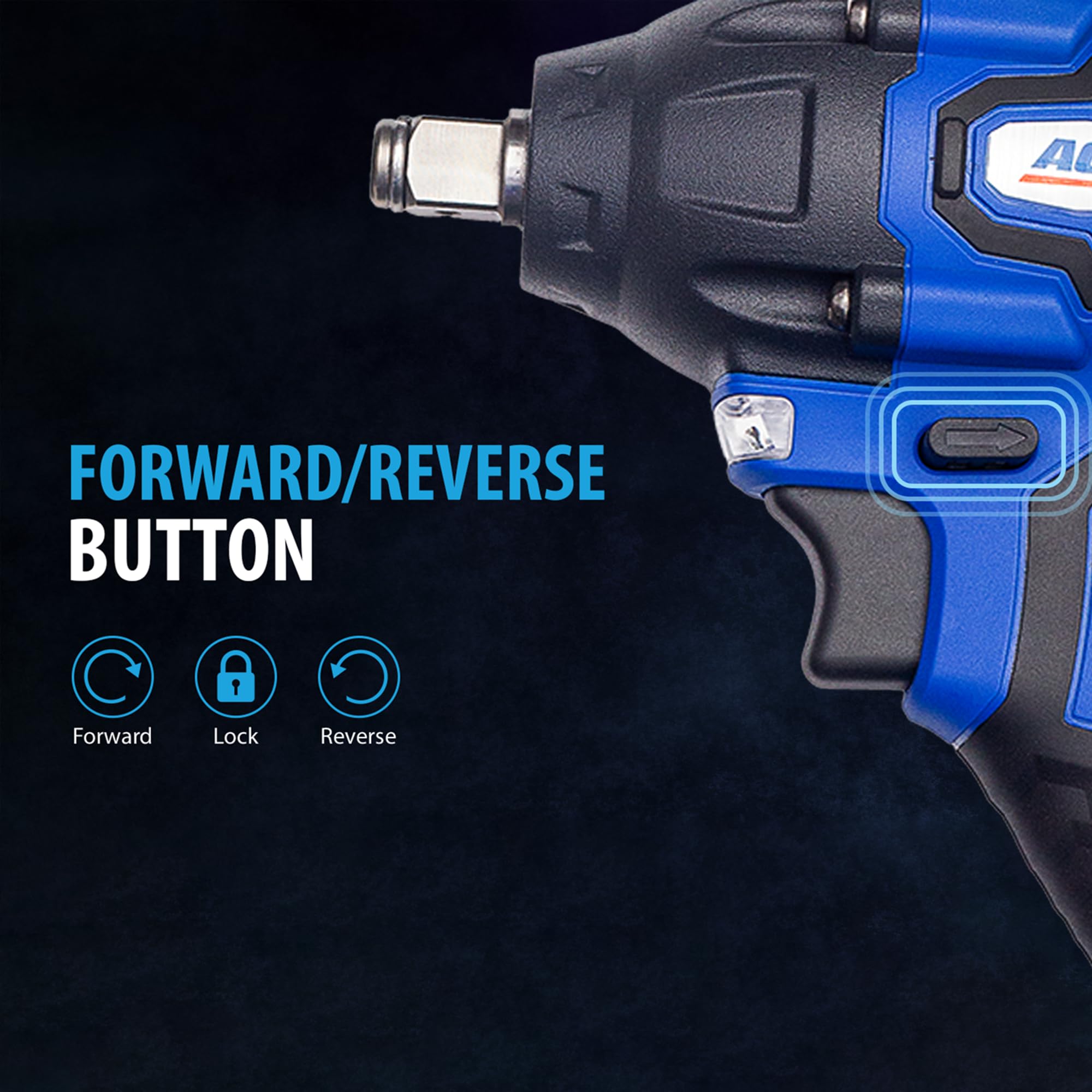 ACDelco ARI20132P 20V Brushless 1/2" Impact Wrench, Cordless Impact Wrench, 251 Ft-lbs (350Nm) Brushless 1/2 Inch Impact Wrench, 2600RPM High Torque Impact Gun,1x2.0Ah Battery Electric Impact - Image 4