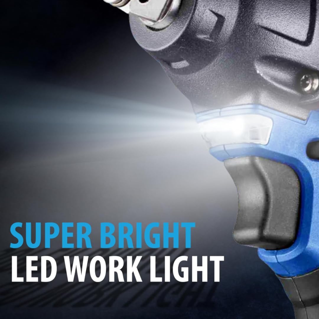ACDelco ARI20132-K2 3-Tool Automotive Combo Kit 20V Brushless 1/2" Impact Wrench (251 Ft-lbs) & Drill Driver + G12 Series 12V 3/8" Cordless Ratchet Wrench Set, Includes Batteries & Chargers - Image 3