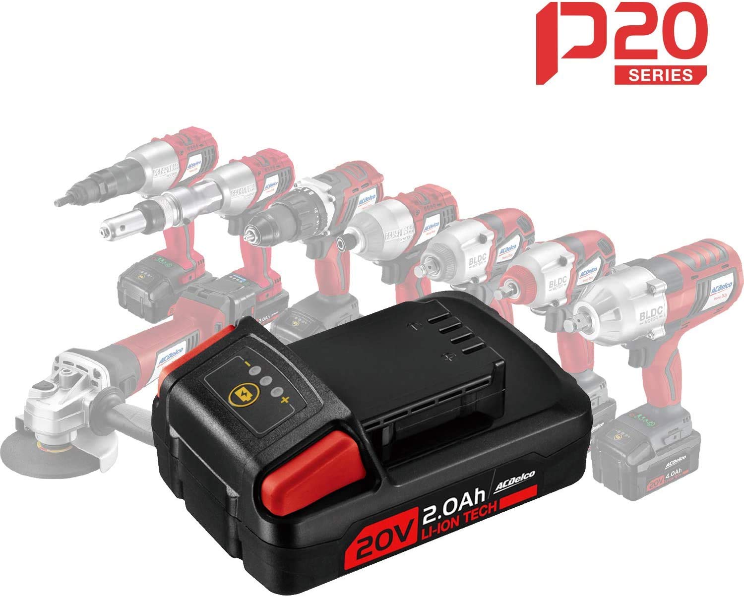 ACDelco ARI20173-PM P20 Series 20V Cordless Li-ion 1/4” 162 ft-lbs. Heavy Duty Brushless Impact Driver Tool Kit - Image 7