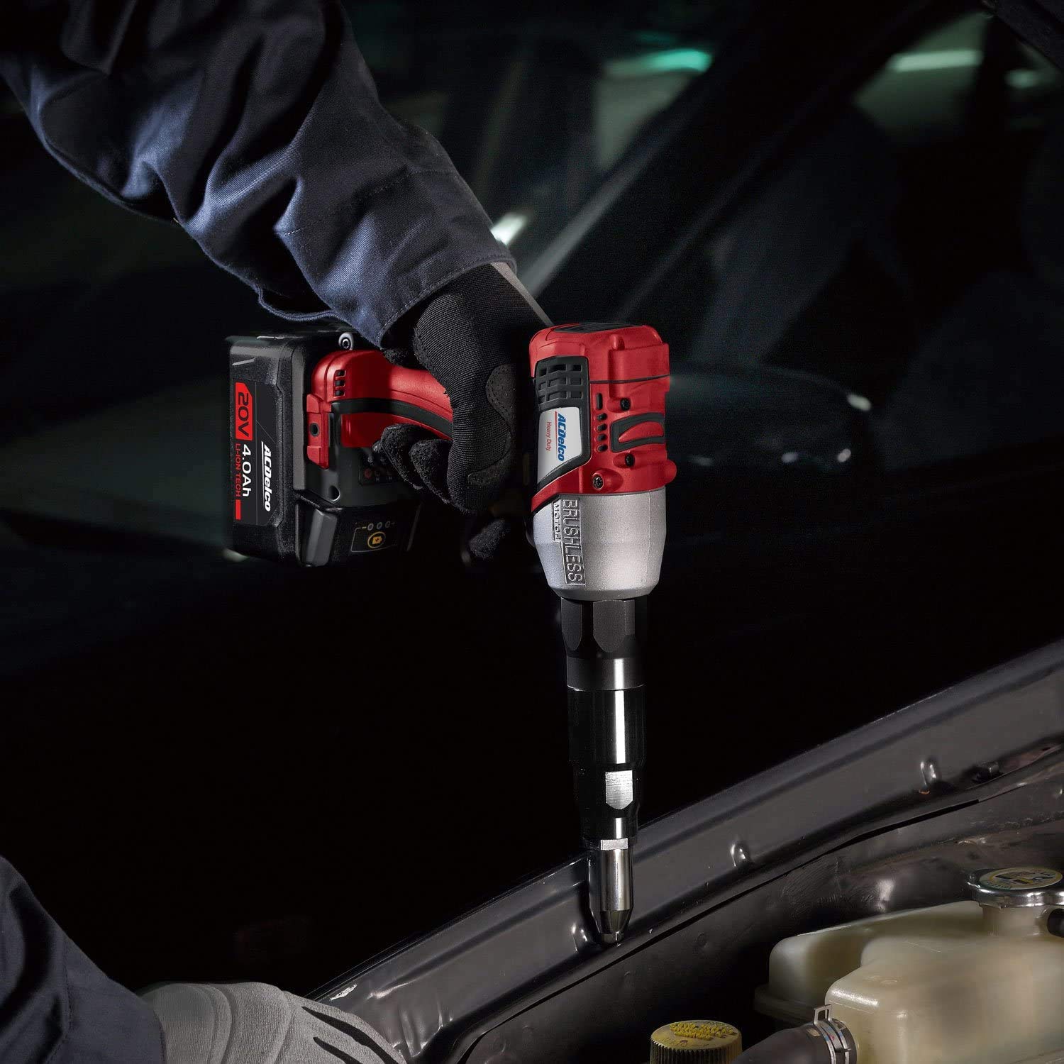 ACDelco ARV20104B-M P20 Series 20V Cordless Li-ion Heavy Duty Brushless Rivet Gun Tool Kit with Blind Rivet Sets (3.2/4.0/4.8/6.4 mm) and Carrying Case - Image 5