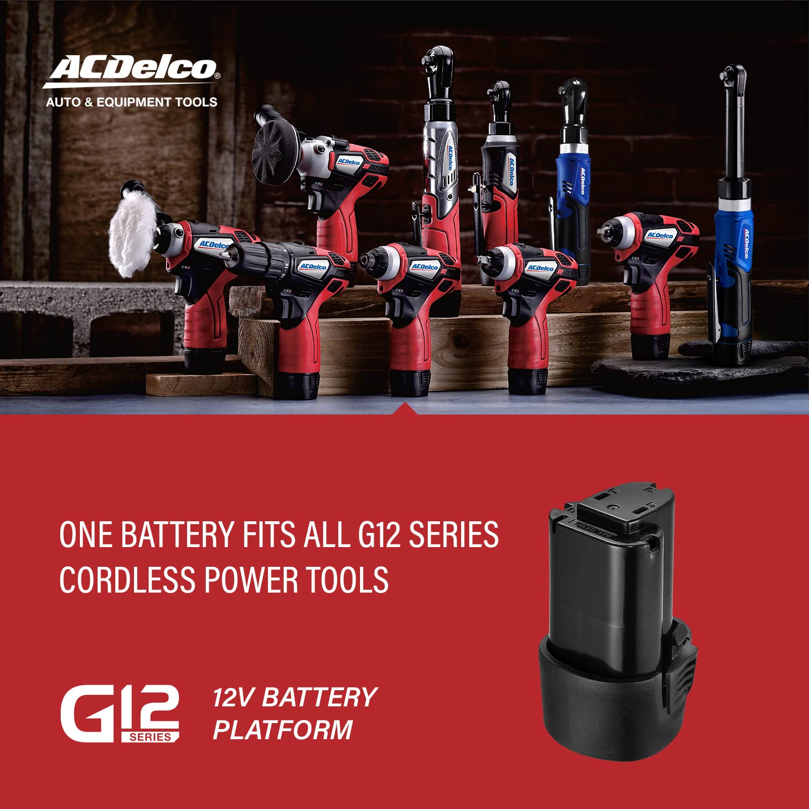ACDelco ARW1218-K18 G12 Series 12V Li-ion Cordless 3/8” Extended Rachet Wrench & ¼” Ratchet Wrench Combo Tool Kit - Image 7