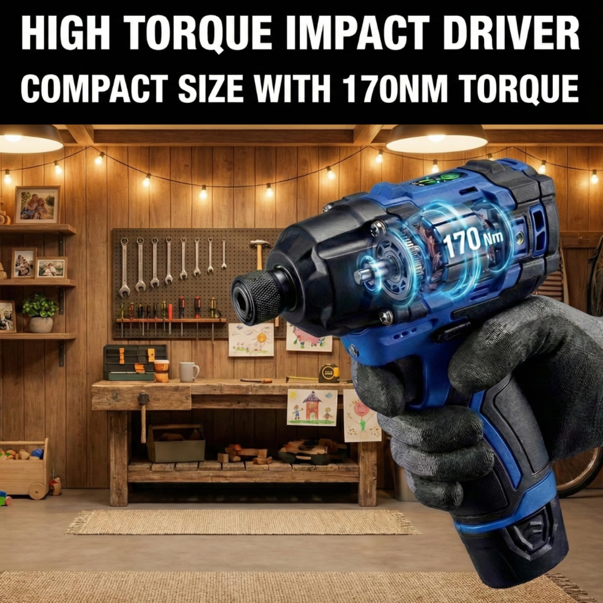 ACDelco G12 Series 12V Brushless 1/4 inch Hex Impact Driver 125 ft-lbs 170 Nm Max Torque 3600 RPM 4-Mode Intelligent Control 5-inch Compact Body Bare Tool Only ARI12185T - Image 5
