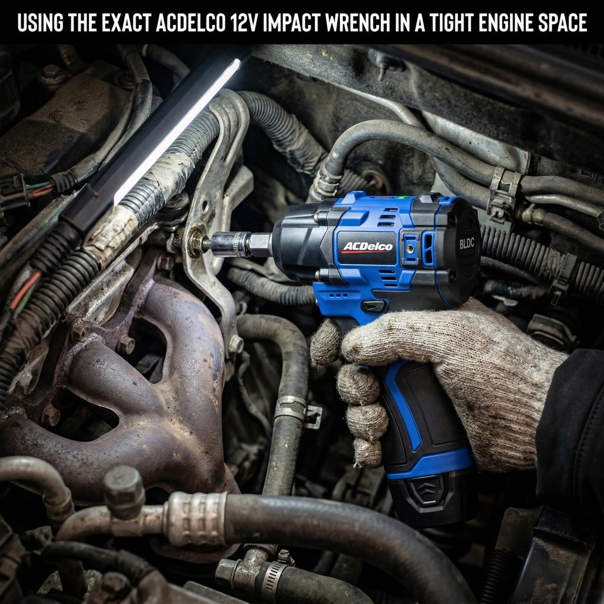 ACDelco G12 Series 12V Brushless 3/8 inch Cordless Impact Wrench 140 ft-lbs 190 Nm Max Torque 3600 RPM 4-Mode Intelligent Control Compact Body Bare Tool Only ARI12186-3T - Image 4