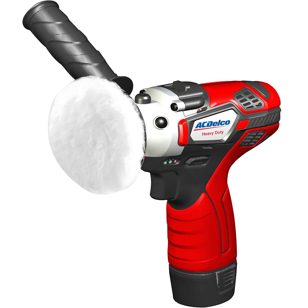 ACDelco Mini Cordless Polisher Tool Set 2 Speed 12V 3” Pad, Set with 2 Li-ion Batteries, Charger, and Accessory Kit, G12 Series ARS1214,Red - Image 3
