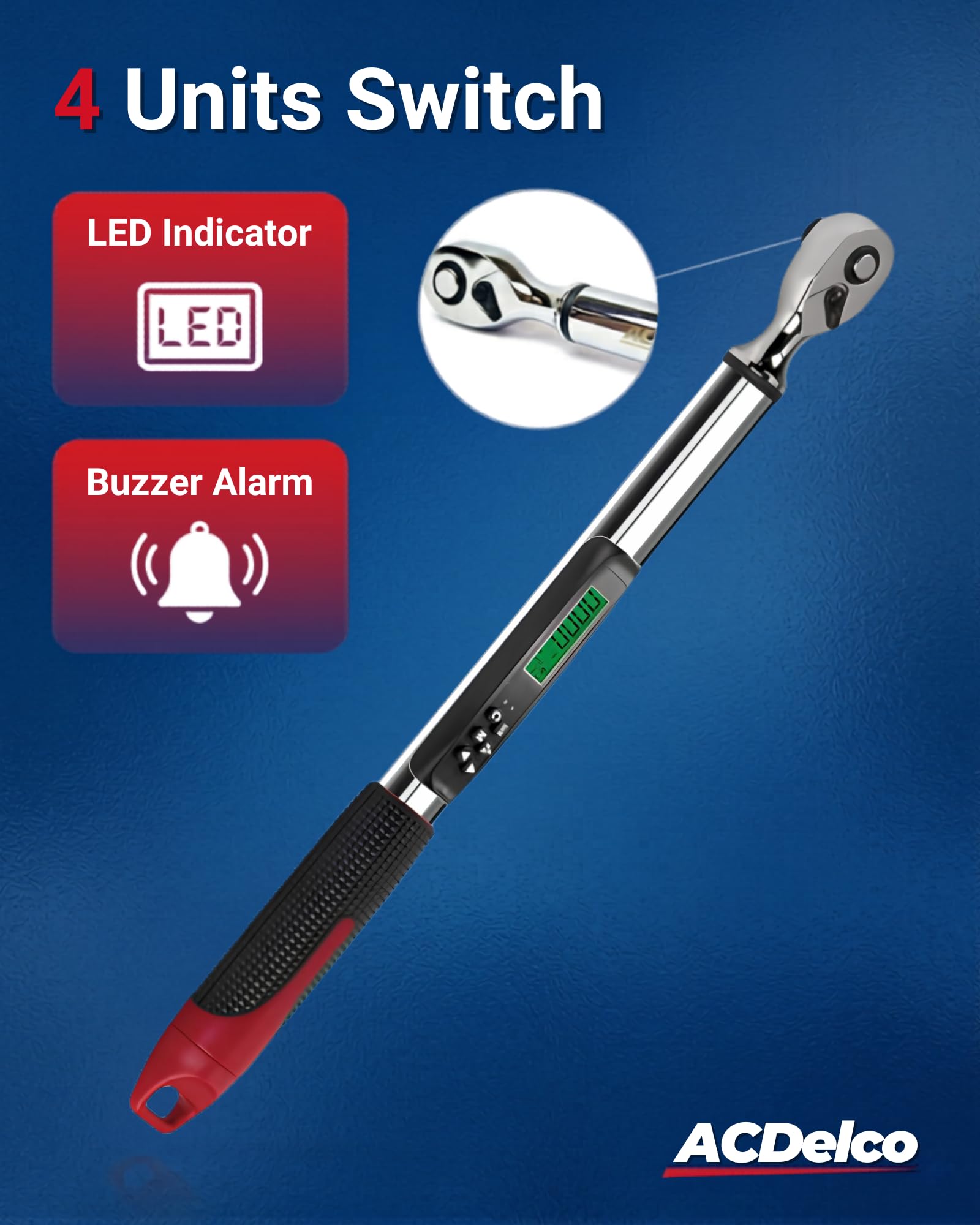 ACDelco Tools ARM315-3A 3/8 Inch Heavy Duty Angle Digital Torque Wrench with LED Flash Notification - ISO 6001 Standards with Certificate of Calibration - Image 2
