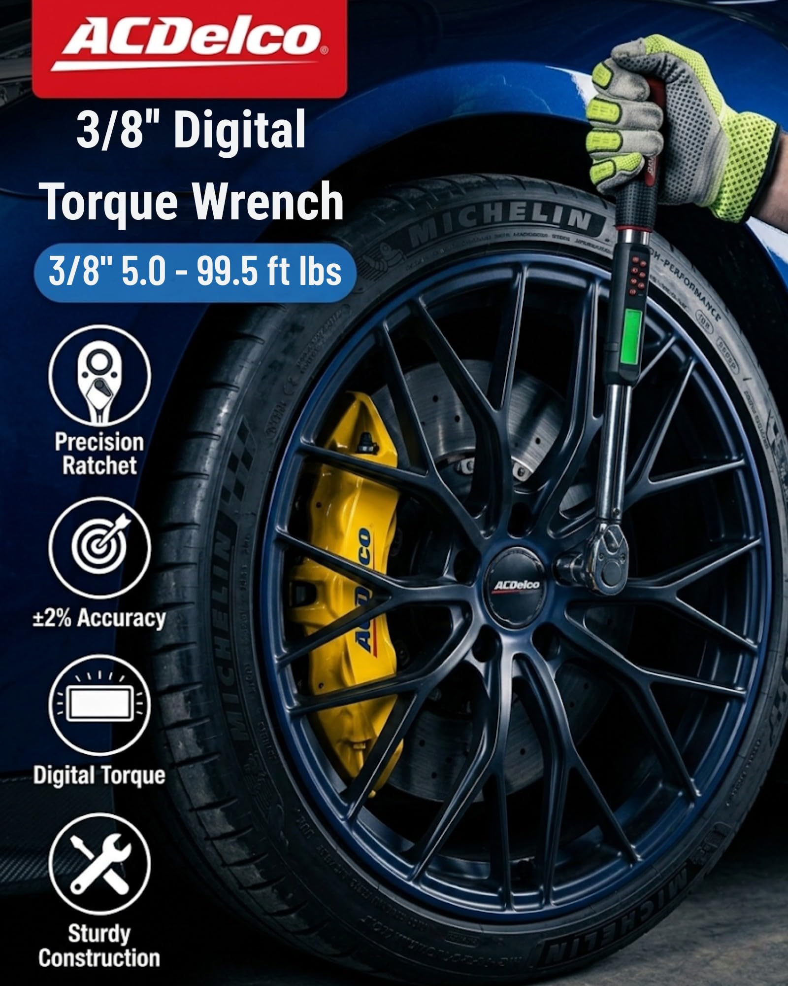 ACDelco Digital Torque Wrench Combo Kit, 1/2" Heavy Duty Angle (25-250 ft-lbs) & 3/8" (5-99 ft-lbs), Buzzer & LED Flash, ISO 6789 Standards Calibration Certificate, ARM303-4A-340-K1 - Image 5